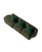 Canapé Modulable Gauche Chiara 4 Places vert - 302x85x74 cm