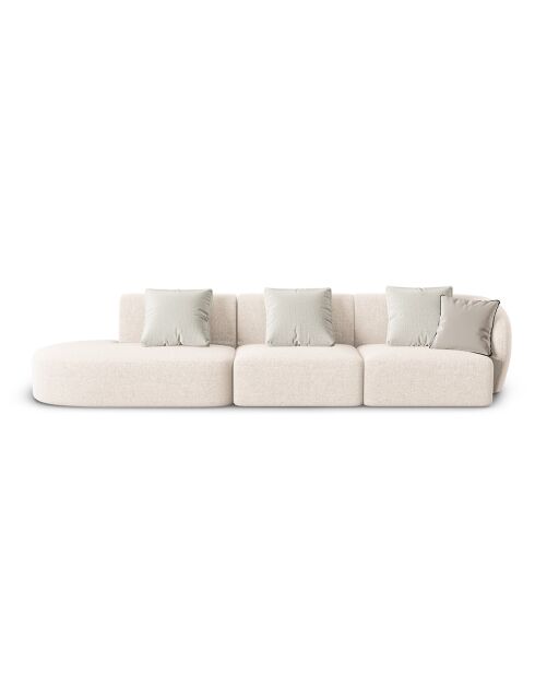 Canapé Modulable Gauche Chiara 4 Places beige clair - 302x85x74 cm