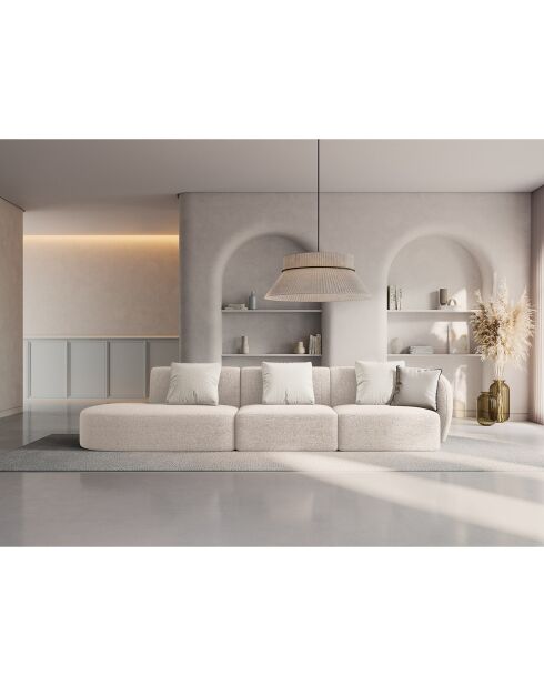Canapé Modulable Gauche Chiara 4 Places beige clair - 302x85x74 cm
