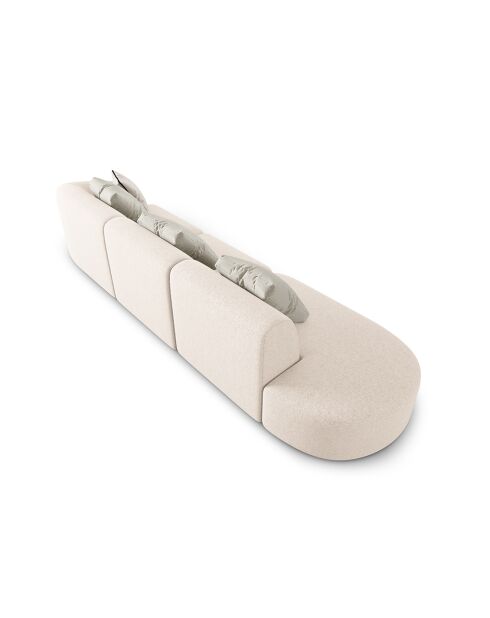 Canapé Modulable Gauche Chiara 4 Places beige clair - 302x85x74 cm
