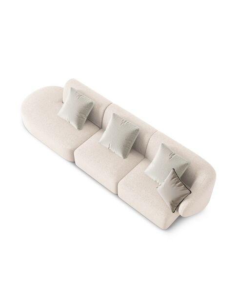 Canapé Modulable Gauche Chiara 4 Places beige clair - 302x85x74 cm