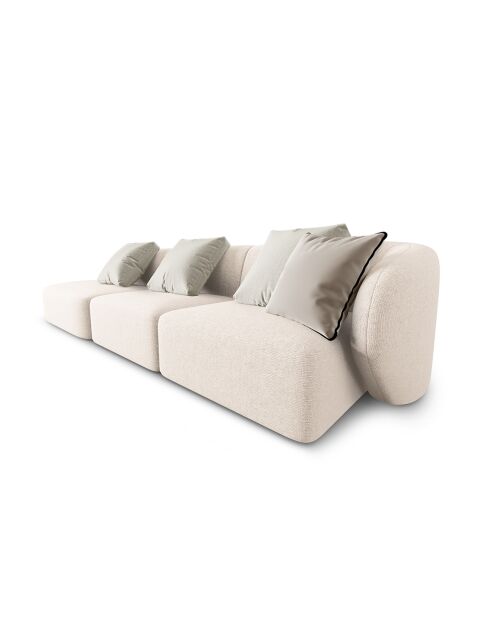 Canapé Modulable Gauche Chiara 4 Places beige clair - 302x85x74 cm