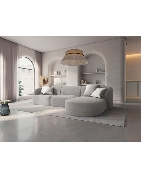 Canapé d'angle Droit Modulaire Chiara 4 Places gris - 259x155x74 cm