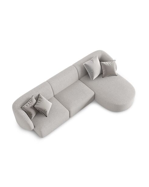 Canapé d'angle Droit Modulaire Chiara 4 Places gris - 259x155x74 cm