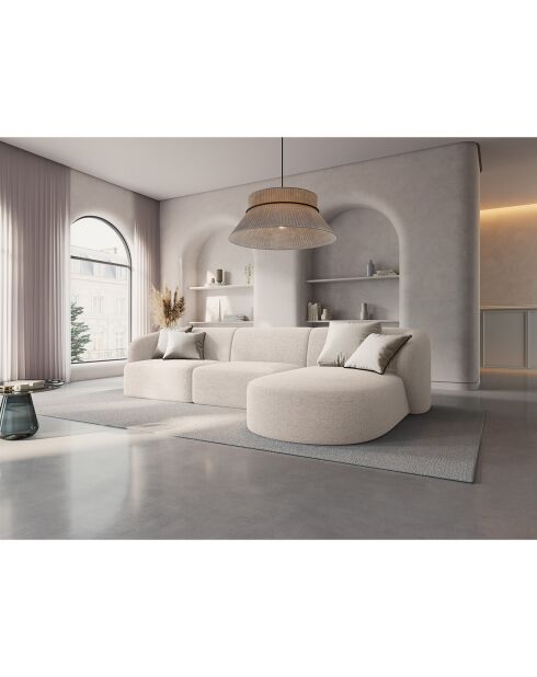 Canapé d'angle Droit Modulaire Chiara 4 Places beige clair - 259x155x74 cm