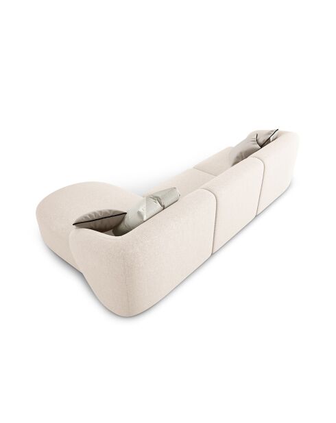 Canapé d'angle Droit Modulaire Chiara 4 Places beige clair - 259x155x74 cm