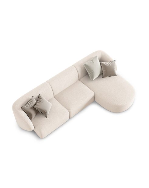 Canapé d'angle Droit Modulaire Chiara 4 Places beige clair - 259x155x74 cm