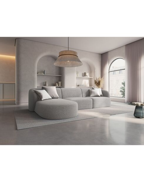 Canapé d'angle Gauche Modulaire Chiara 4 Places gris - 259x155x74 cm