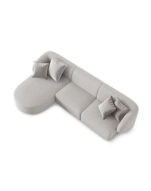 Canapé d'angle Gauche Modulaire Chiara 4 Places gris - 259x155x74 cm