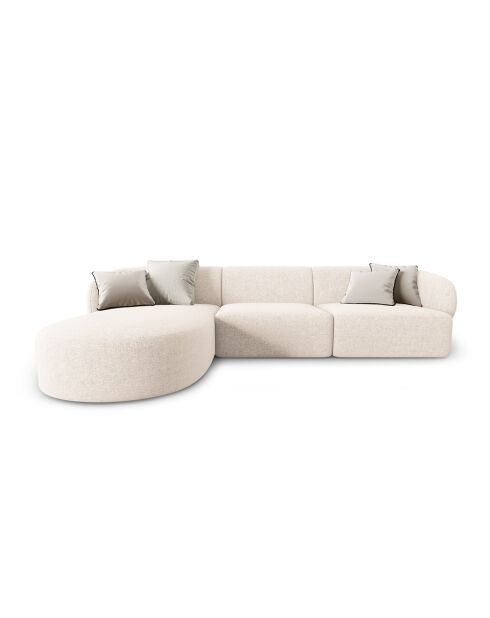 Canapé d'angle Gauche Modulaire Chiara 4 Places beige clair - 259x155x74 cm