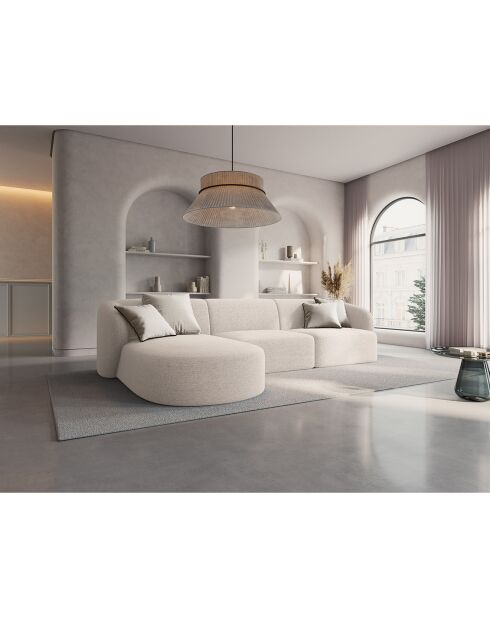 Canapé d'angle Gauche Modulaire Chiara 4 Places beige clair - 259x155x74 cm