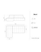 Canapé d'angle Gauche Modulaire Moni 4 Places beige - 246x172x91 cm