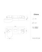 Canapé d'angle Gauche Modulaire Velours Chiara 4 Places noir - 259x155x74 cm