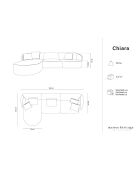 Canapé d'angle Gauche Modulaire Chiara 4 Places beige clair - 259x155x74 cm
