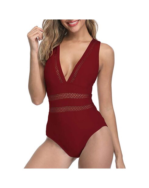 Maillot de bain 1 Pièce Asha vin rouge