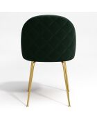 2 Chaises Ella Velours vert sapin - 77.5x50x54 cm