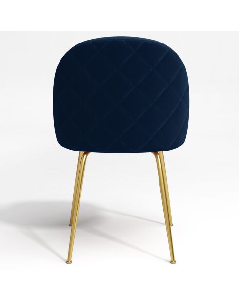 2 Chaises Ella Velours bleu nuit - 77.5x50x54 cm