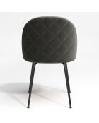 2 Chaises Ella Velours gris taupe - 77.5x50x54 cm