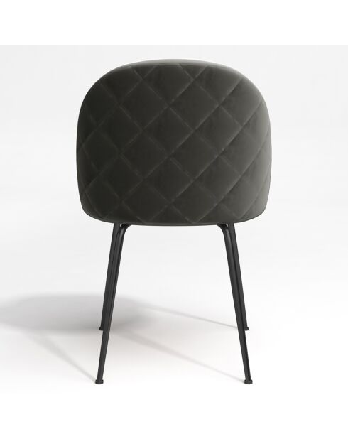2 Chaises Ella Velours gris taupe - 77.5x50x54 cm