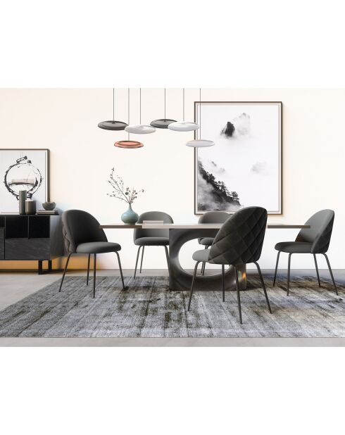2 Chaises Ella Velours gris taupe - 77.5x50x54 cm