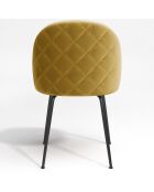 2 Chaises Ella Velours moutarde - 77.5x50x54 cm