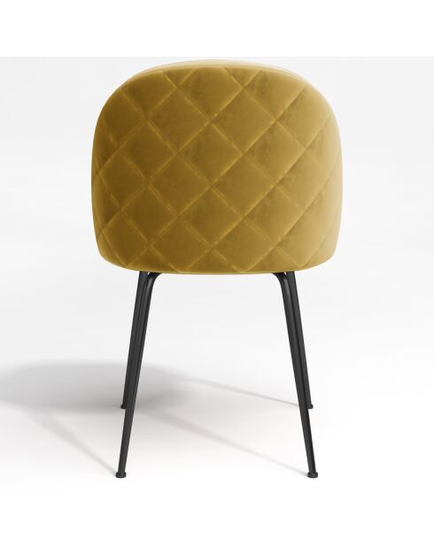 2 Chaises Ella Velours moutarde - 77.5x50x54 cm