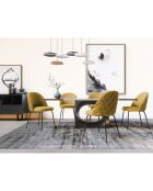 2 Chaises Ella Velours moutarde - 77.5x50x54 cm