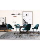 2 Chaises Ella Velours bleu canard - 77.5x50x54 cm