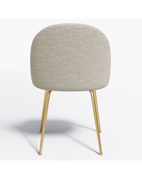 2 Chaises Ella Tissu Tramé toucher doux beiges - 77.5x50x54 cm