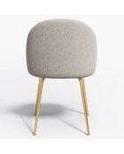2 Chaises Ella Bouclette taupe - 77.5x50x54 cm