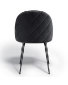 2 Chaises Ella Velours noires - 77.5x50x54 cm