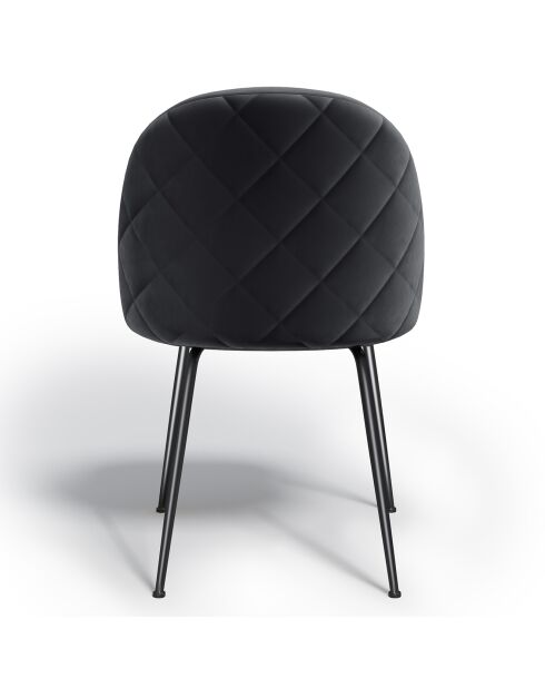 2 Chaises Ella Velours noires - 77.5x50x54 cm