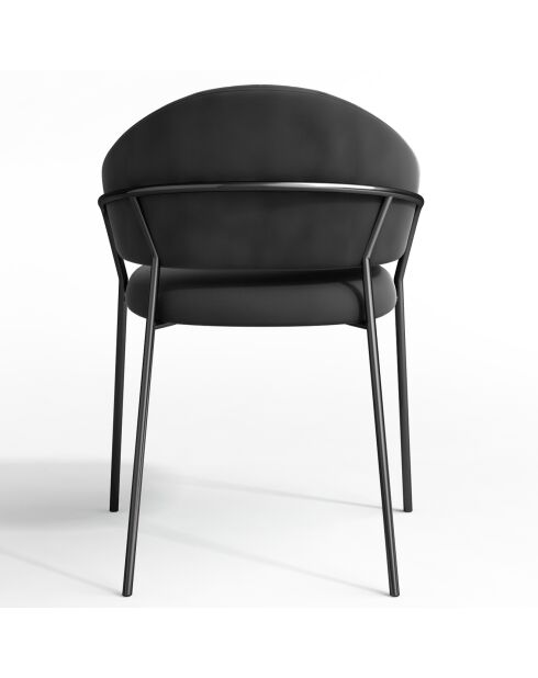 2 Chaises Hanna Velours noires - 80x54.5x56 cm