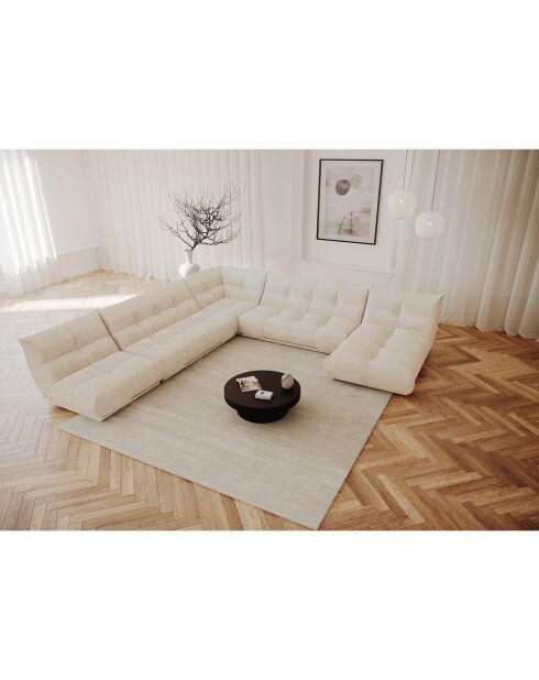 Tapis rectangulaire Nate Viscose blanc cassé  - 120x180 cm