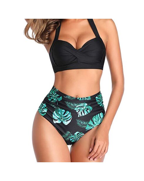 Maillot de bain 2 Pièces Amiya noir/vert
