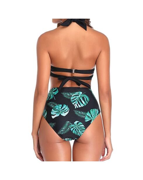 Maillot de bain 2 Pièces Amiya noir/vert