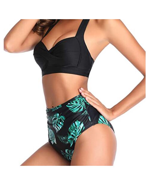 Maillot de bain 2 Pièces Amiya noir/vert