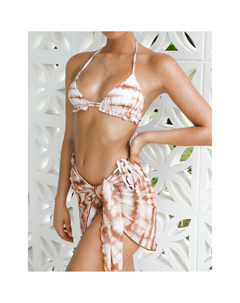 Maillot de bain 3 Pièces Yosana marron/blanc