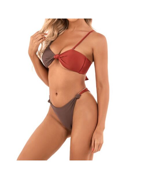 Maillot de bain 2 Pièces Keya marron/orange