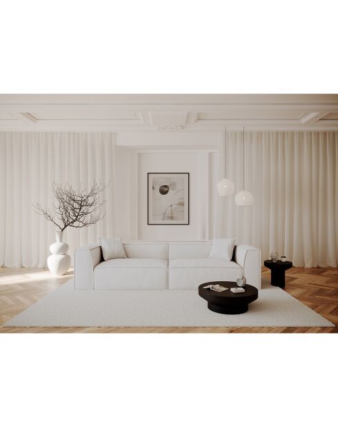 Tapis rectangulaire Jonas Shaggy blanc cassé  - 200x300 cm