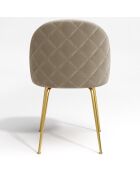 2 Chaises Ella Velours beiges - 77.5x50x54  cm