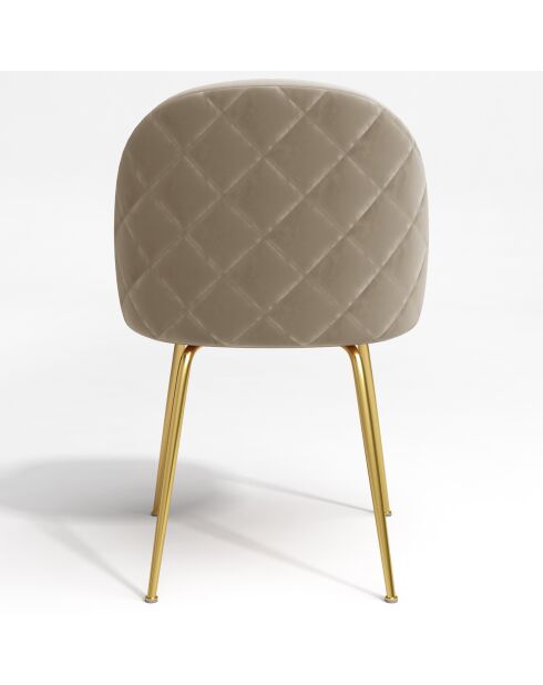 2 Chaises Ella Velours beiges - 77.5x50x54  cm