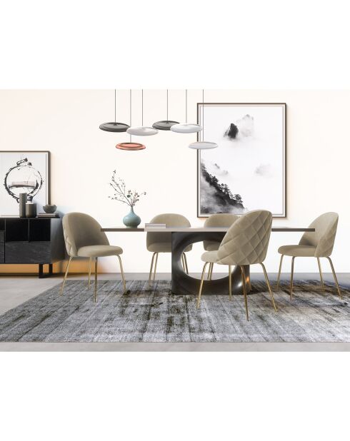 2 Chaises Ella Velours beiges - 77.5x50x54  cm