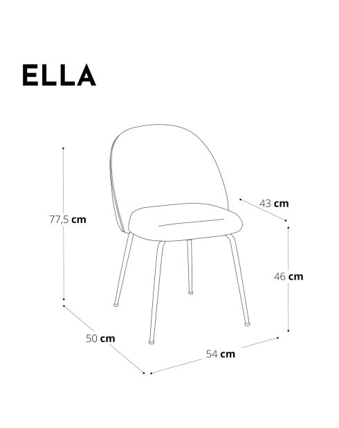 2 Chaises Ella Bouclette taupe - 77.5x50x54 cm