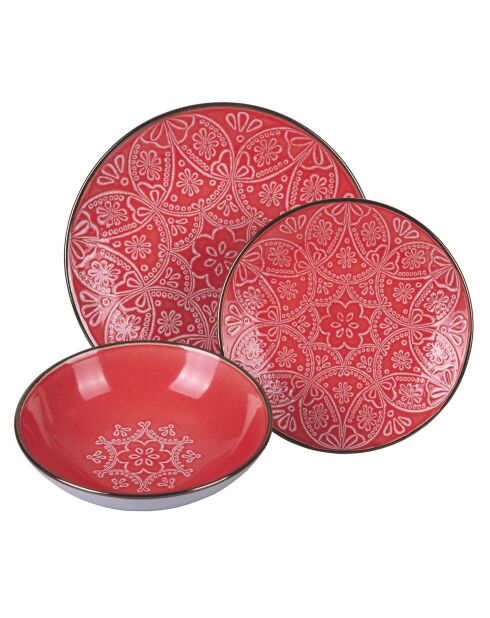 Set de vajilla de arenisca roja Sunset - 12 piezas