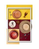 Set de vajilla de arenisca roja Sunset - 12 piezas