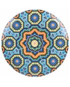 6 mehrfarbige Dessertteller aus Marrakesch-Porzellan - D.19 cm