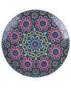 6 mehrfarbige Dessertteller aus Marrakesch-Porzellan - D.19 cm