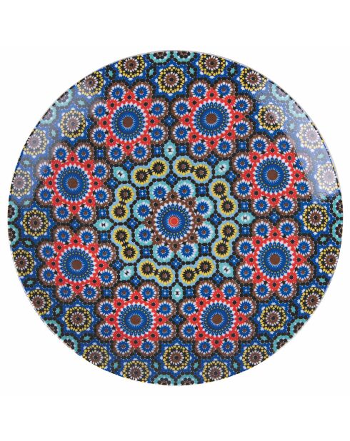 6 mehrfarbige Dessertteller aus Marrakesch-Porzellan - D.19 cm