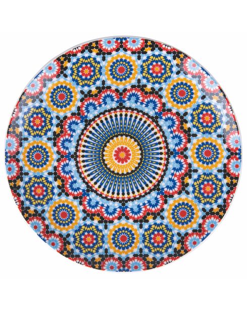 6 mehrfarbige Dessertteller aus Marrakesch-Porzellan - D.19 cm